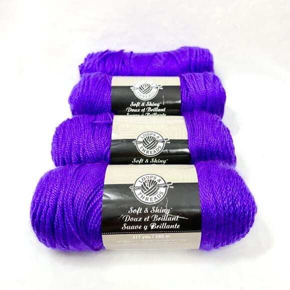 Loops & Threads Soft & Shiny Yarn - Purple - PRICE IS PER SKEIN 4 AVAILABLE - Picture 1 of 6